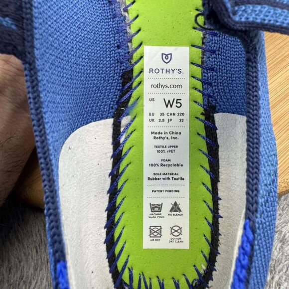 Rothy's Shoes Womens Size 5 Blue Mary Jane Flats Eco Knit Comfort Ballet - Picture 9 of 10